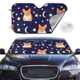 thumbnail image 3 of Lsque Corgi Lying With Moons And Stars Car Windshield Sun Shade | Accordion Folding Style Auto Shade for Car Truck SUV Van | Blocks UV Rays Sun Visor Protector | Medium, 3 of 7