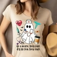 thumbnail image 4 of Be a Nurse They Said Graphic T-Shirt for Women Men | Funny Ghost Medical Tee, Maroon, Size S, 4 of 6