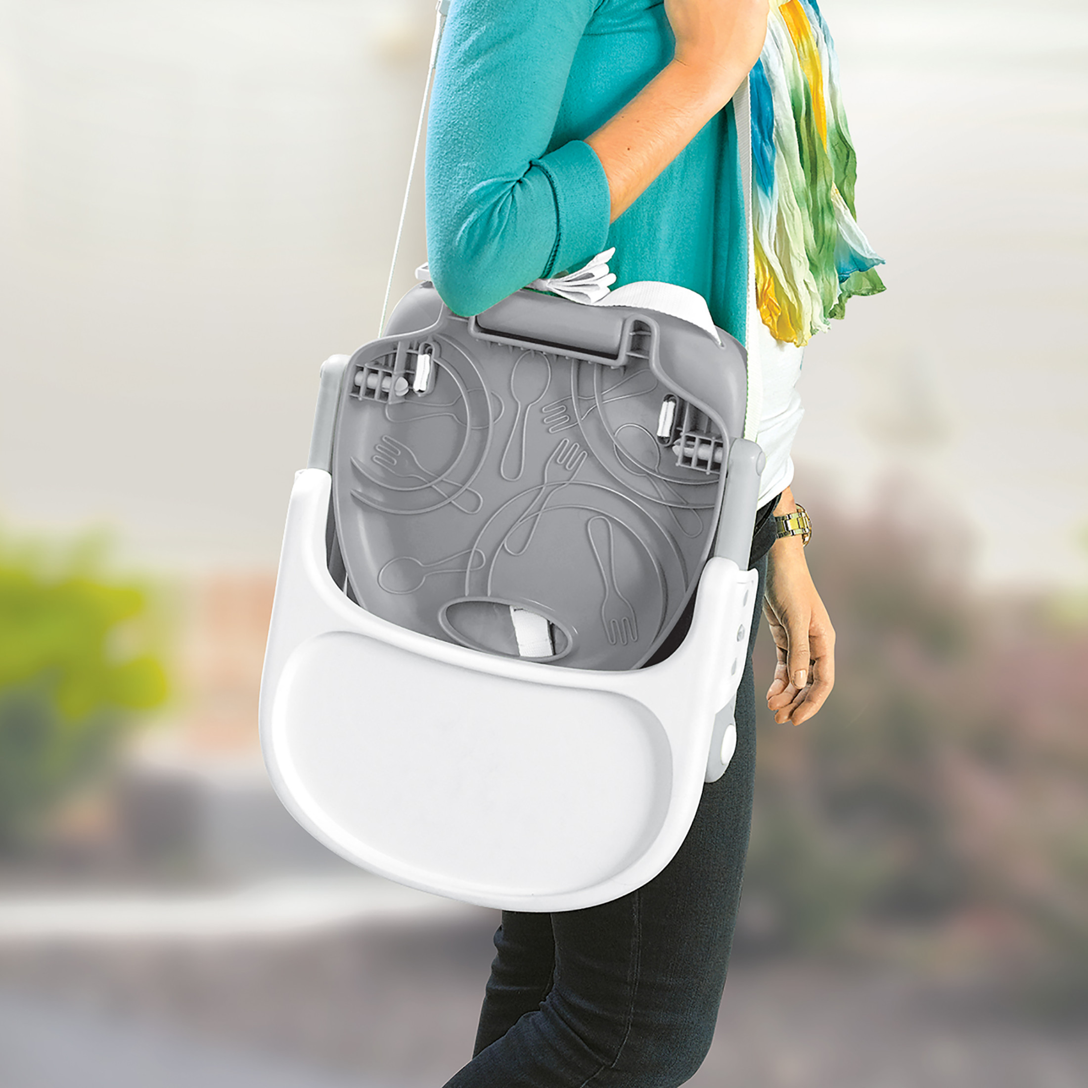 Chicco Pocket Snack Booster Seat for Babies and Toddlers with Removable Tray - Grey (Grey) - image 4 of 7