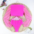thumbnail image 4 of Vedolay Plus Size Swimsuit For Women Women's One Piece Swimsuits Belt Tummy Control Bathing Suits Tie Shoulder Swimwear,Hot Pink L, 4 of 5