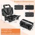 thumbnail image 3 of 3 in 1 Waffle Maker, Sandwich Press with 3 Removable Non-stick Plates, Indicator Lights, Cool Touch Handle, Sandwich Maker & Panini Press with 5-gear Temperature Control for Breakfast Steak, 3 of 9