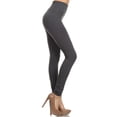 thumbnail image 2 of Lady's Seamless Fleece Leggings Workout Running Full Length Pants, Charcoal, Plus, 2 of 6