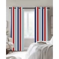 thumbnail image 3 of Red Blue Stripe Blackout Curtains 54 Inches Long for Bedroom, Gradient Geometric White Vertical Striped Thermal Insulated Room Darkening Black Out Window Curtain Panels Grommet Drapes for Living Room, 3 of 8