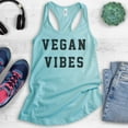 thumbnail image 2 of Vegan Vibes Tank Top, Ladies Racerback Tank Top, Vegan Tank, Veganism Tank, Cancun, X-Small, 2 of 3