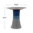 thumbnail image 4 of S-HOME Handcrafted 17 Inch Ceramic  Tall Outdoor Bird Bath Featuring Swirl Pattern Design For Bird Lovers, Sky Blue, 4 of 10