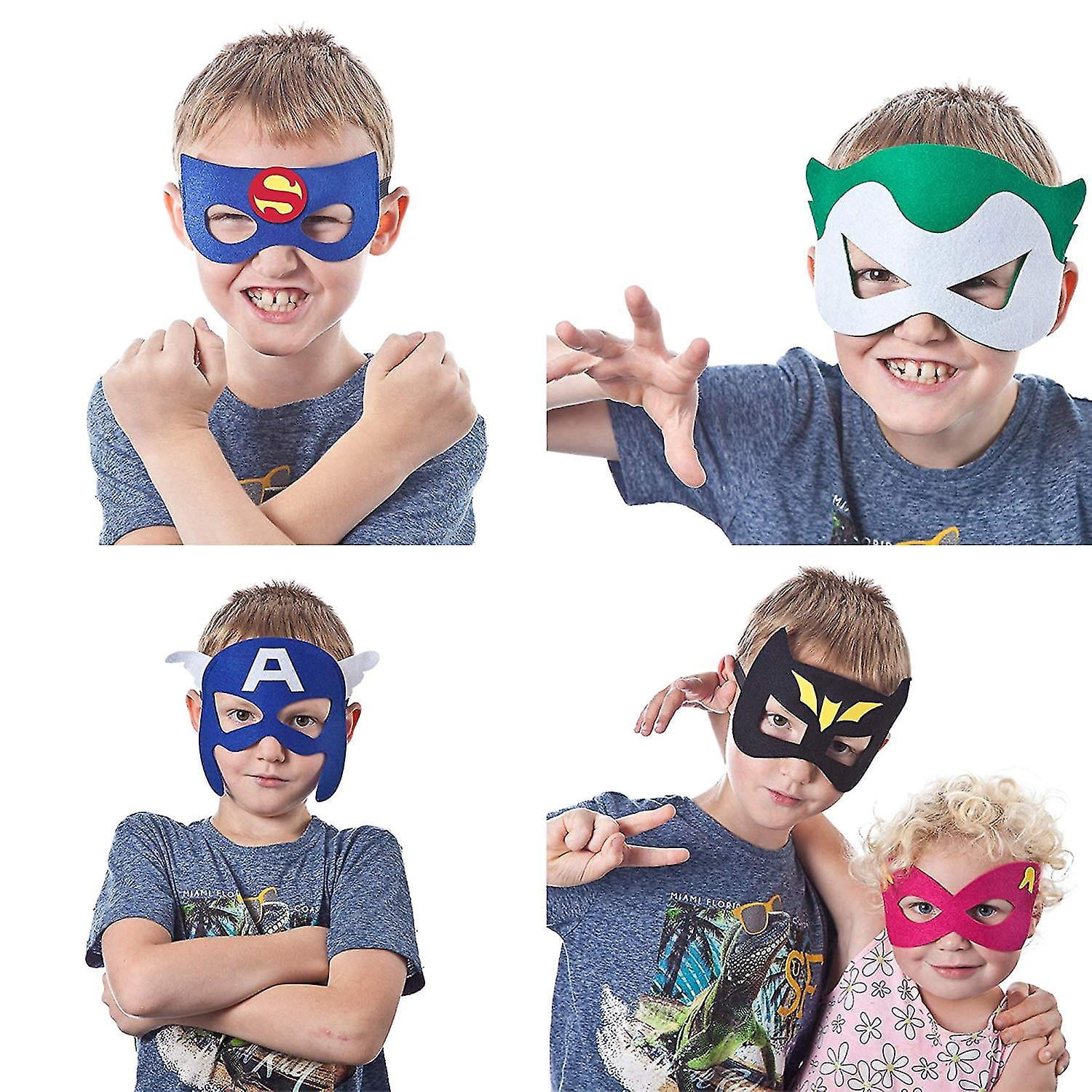 Pack De 36 Máscaras De Superhéroe De Fieltro En 12 Colores – Antifaces Con Cinta Elástica Ajustable, Ideales Para Fiestas Infantiles, Carnaval Y Disfraces Escolares