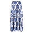 thumbnail image 5 of Maxi Skirts for Women Floral Casual Comfort A line Summer Skirts Bohemian High Waist Flowy Skirt with Pockets, 5 of 6