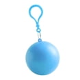 thumbnail image 2 of Impermeables desechables de emergencia Bola portátil conveniente del poncho del gancho para al aire libre Azul claro Cola Bola de poncho de PVC, 2 of 8