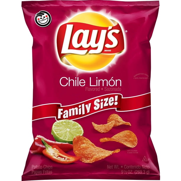 Lay's Potato Chips, Chile Limon Flavor, 9.5 oz Bag