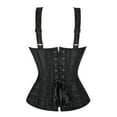 thumbnail image 3 of Corset Vest For Women Corset With Straps Gothic Corset Bustiers Overbust Top Vintage Corset Tops For Women Black 2XL, 3 of 4