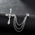 thumbnail image 4 of Broche de solapa Fernando Insignia Cruz Cadenas Joyería de la vendimia Broche de cadena larga, 4 of 7