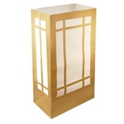 LumaBase Flame Resistant Luminaria Bags, 12 Count Gold Lantern
