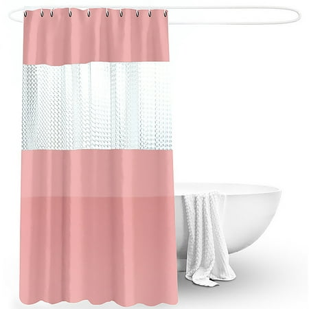 Sasaquoy Simple Striped Polyester, Pink And Black Striped Shower Curtain