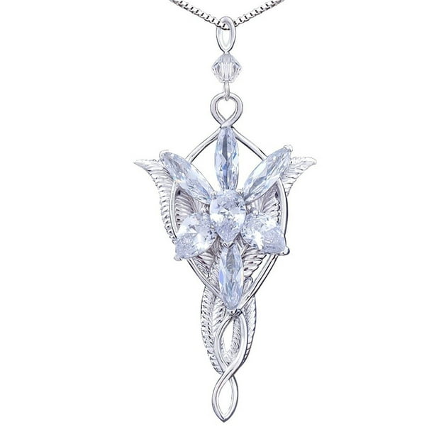 Reindear Silver Plated Lord of the Rings Arwen's Evenstar Pendant