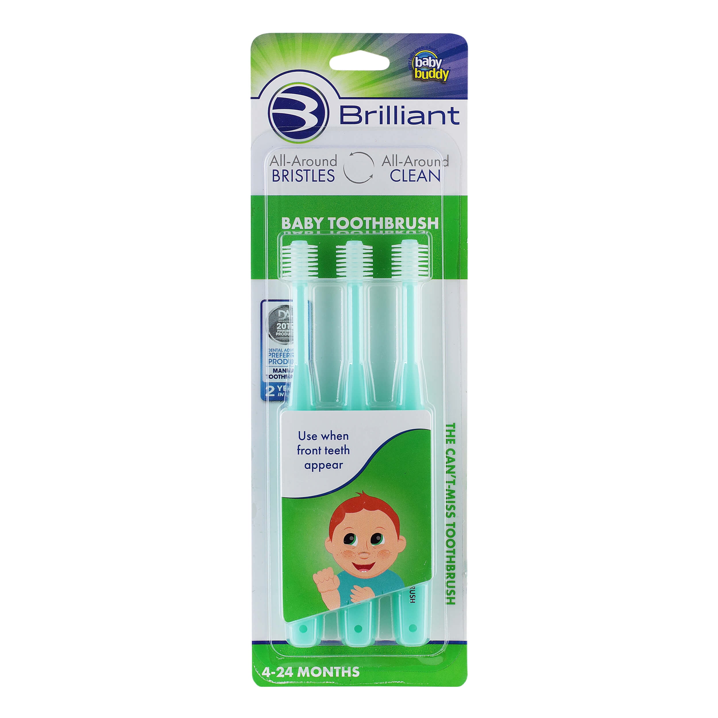 Brilliant Baby Toothbrush by Baby Buddy, for Ages 424 Months, Round