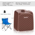 thumbnail image 2 of Patiojoy Portable Steam Sauna Spa Household Personal Sauna Tent with 9-Level Temperature &Timer Coffee, 2 of 5