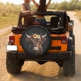 thumbnail image 3 of KAKALAD Funny Wearing Flowers Cow Spare Tire Cover Universal Vehicle Accessories Buckle Car Tools 17”in, 3 of 6