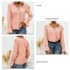 thumbnail image 5 of V cuello encaje costura superior dulce lindo ruffle TRIM camisa de manga larga color puro cómodo mujeres casual top, 5 of 6