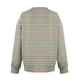 thumbnail image 5 of Sexlip V-Neck Long Sleeve Casual Sweatshirt Fleece Relaxed Fit Soft Comfortable Top for Winter Daily Wear Women's Clothing Fashionable Lifestyle Essential Green S, 5 of 6