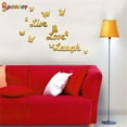 thumbnail image 2 of Spencer Live Love Laugh Quote & Butterflies Combination 3D Mirror Wall Sticker Home Decoration "Silver", 2 of 9