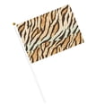 thumbnail image 3 of Handheld Flag Double-Sided Hand Waving Flag 8.2×5.5in Used For Team Activities Or Decoration In Decorative Places Tiger Skin Print Style Lightgreen_4 Six Piece, 3 of 8