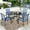 Blue, variant on Summit Living 5-Piece Outdoor Patio Dining Set with Metal Steel Round Table & Textilene Chairs for 4-Person, Black & Tan