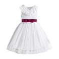 thumbnail image 2 of Tqyyweavej Girl Summer Dresses Ruffle Sleeveless Lace Princess Sundress Cute Bow Belt Toddler Girl Tutu Dress 3-10T, White, 2 of 9