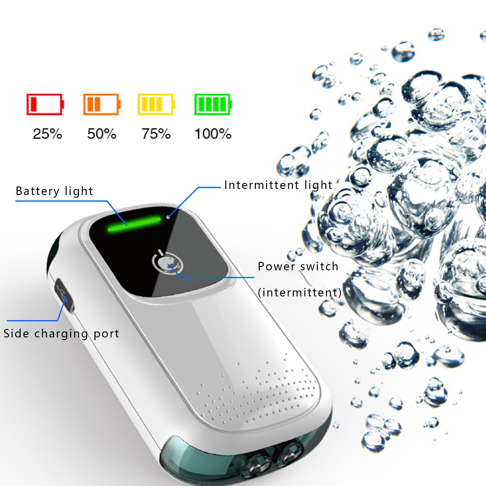 Leyeet Battery Aquarium Air Pump, USB Rechargeable Fish Aerator Pump with Accessories for 5-120 Gallons, Portable Aquarium Bubbler Pump for Fish Tank, Outdoor-Fishing, Power Outages and Emergency