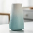 thumbnail image 3 of Ceramic Flower Vase, Cute Matte Vase for Living Room Indoor Home Decor, Table Centerpieces, 9*15*5cm - Gradual cyan, 3 of 5