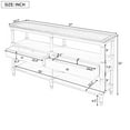 thumbnail image 3 of Wooden Console Table for Living Room, Hallway, Sofa Table with 3-Tier Open Storage Shelf and Two Drawers, 3 of 8