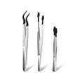 thumbnail image 1 of 3 Pcs Non-Marring Silicone Tipped Tweezers with Rubber, Bent Tip and Flat Tweezers Suitable for Various Uses, 1 of 5