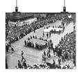 thumbnail image 2 of Print: Female Film Industry Workers Carrying A Large American Flag As Part, 2 of 4