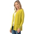 thumbnail image 4 of Cielo 1985 Women's Open Long Cardigan Sweater with Pockets - By The Simply Fashion Lime L, 4 of 7