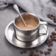 thumbnail image 4 of Juego de tazas de café de acero inoxidable - 304 tazas aislantes de doble pared para oficina, té y bebidas calientes, 13,6 cm, plata (set de 3 piezas), 4 of 6