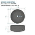 thumbnail image 3 of CASAINC 17" Concrete Round Bathroom Vessel Sink with Drain, Mottled Bluish Gray, 3 of 8