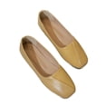thumbnail image 5 of Women's Square Toe Flats, Faux Leather Slip-On Dress Shoes, Comfortable Wide Width Casual Shoes for Daily Work All Season, Nude/Black, 5 of 9