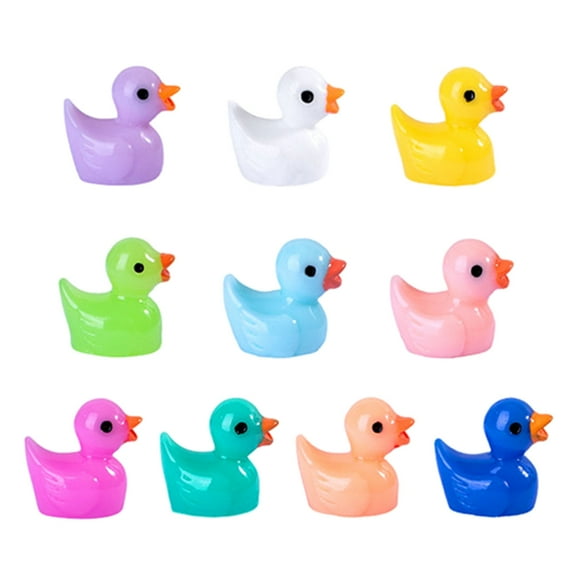 YIEMEEN Set of 100 Miniature Duck Multi Colored Resin Figures for Garden and Landscape