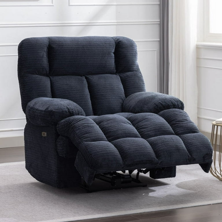 Oversized Power Recliner for Adults, Soft Fabric, Home Theater