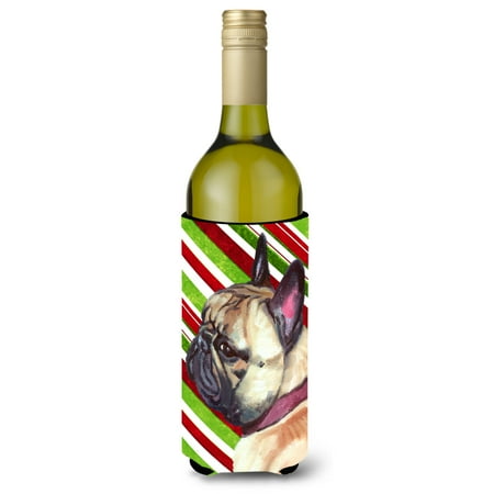 

Carolines Treasures LH9594LITERK French Bulldog Frenchie Candy Cane Holiday Christmas Wine Bottle Hugger Wine Bottle