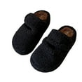 thumbnail image 7 of Viluyesy Platform Slippers for Womens, Fleece Lining Memory Foam Cozy Warm Winetr Fuzzy Shoes with Hook Loop Black, 7 of 7