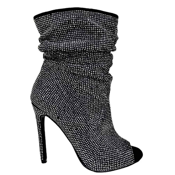 slouchy open toe booties