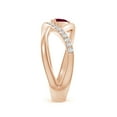 thumbnail image 3 of ANGARA Natural Criss Cross Pear Shaped Ruby Ring with Diamond Accents in 14K Rose Gold for Women (Size-6x4mm) | July Birthstone, Birthday, Anniversary, Jewelry Gift for Women | Natural Ruby Ring, 3 of 8
