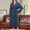 Navy, variant on Otvok Womens Solid Bandage Robe Bathrobe Gown Pajamas Long Sleepwear Pocket Waistband+Belts