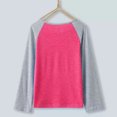 thumbnail image 3 of Odeerbi Toddler Girls Color Block Shirt Child Raglan Long Sleeve Shirts 2025 Casual Crewneck Tops Loose Plain Tunic Cute Blouse Tees Pink 4-5 Years, 3 of 4