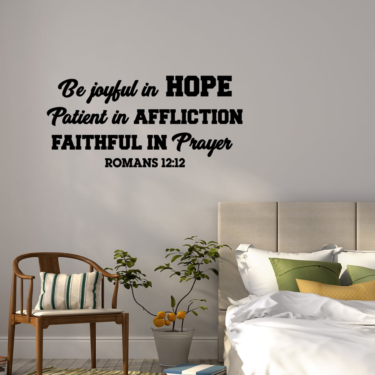 Romans 12:12 Be Joyful Patient Faithful Wall Decor Vinyl Decal 