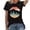 Black, variant on Crew Neck T Shirts For Women Tree Graphics Print Fashion Short Sleeve Loose Fit Women Tops