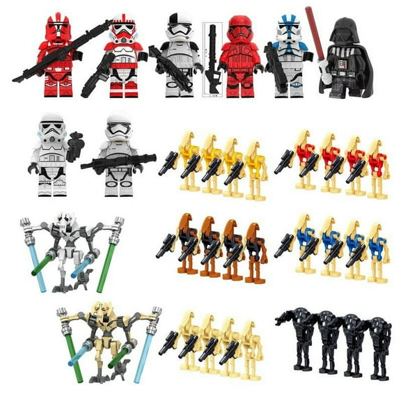 34 PCS Galactic Army Trooper Mini Figures – Combat Robot Soldier Order Clone Troops Building Block Set for Birthday Gifts