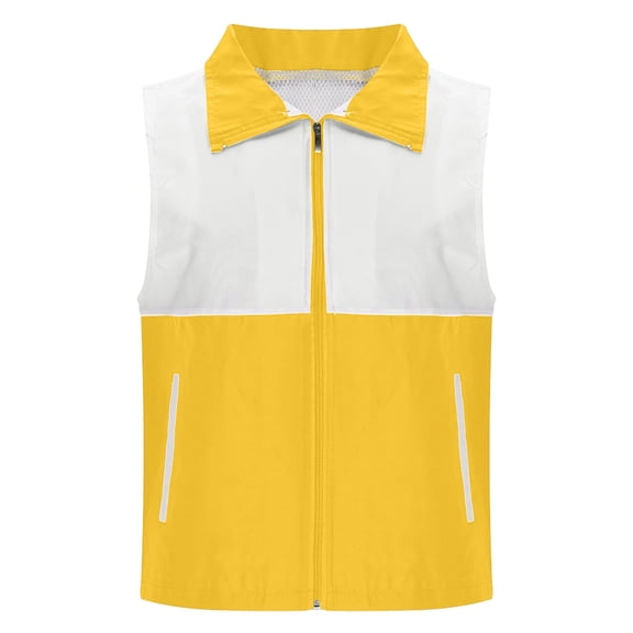 Qiopertar Women's Breathable Fishing Travel Hiking Vest Jacket Mesh Casual Outdoor Waistcoat with Pockets for Photography Riding Kayaking, Yellow 4XL