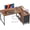 Rustic Brown, variant on Amadwell 43.3" Small L Shaped Desk, 2 Storage Shelves, Reversible Computer Desk, Power Outlets & 4 Drawers, Home Office Desk for Gaming Writing, Rustic Brown