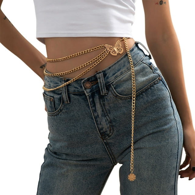 Butterfly Pants Chain Vintage Punk Hip Pop Multilayer Waist Chain Belt Chain